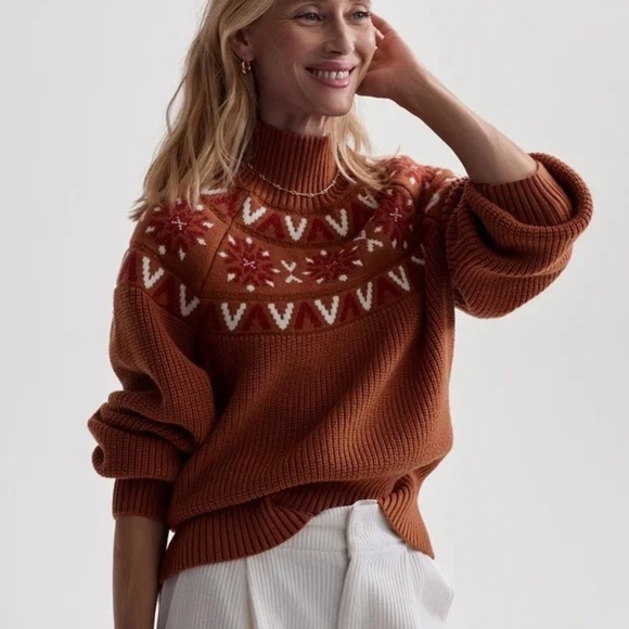 NWT Varley Bowen Fair Isle Pullover - Picture 8 of 9